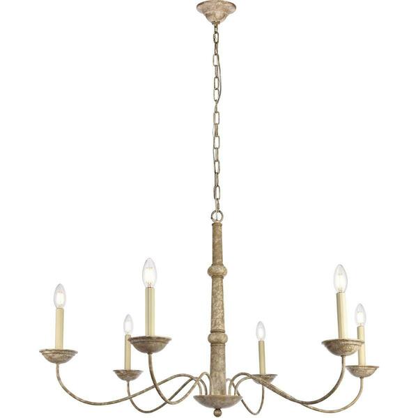 Lighting Business 24 x 39.8 in. Merritt Collection Weathered Dove Chandelier LI2954157